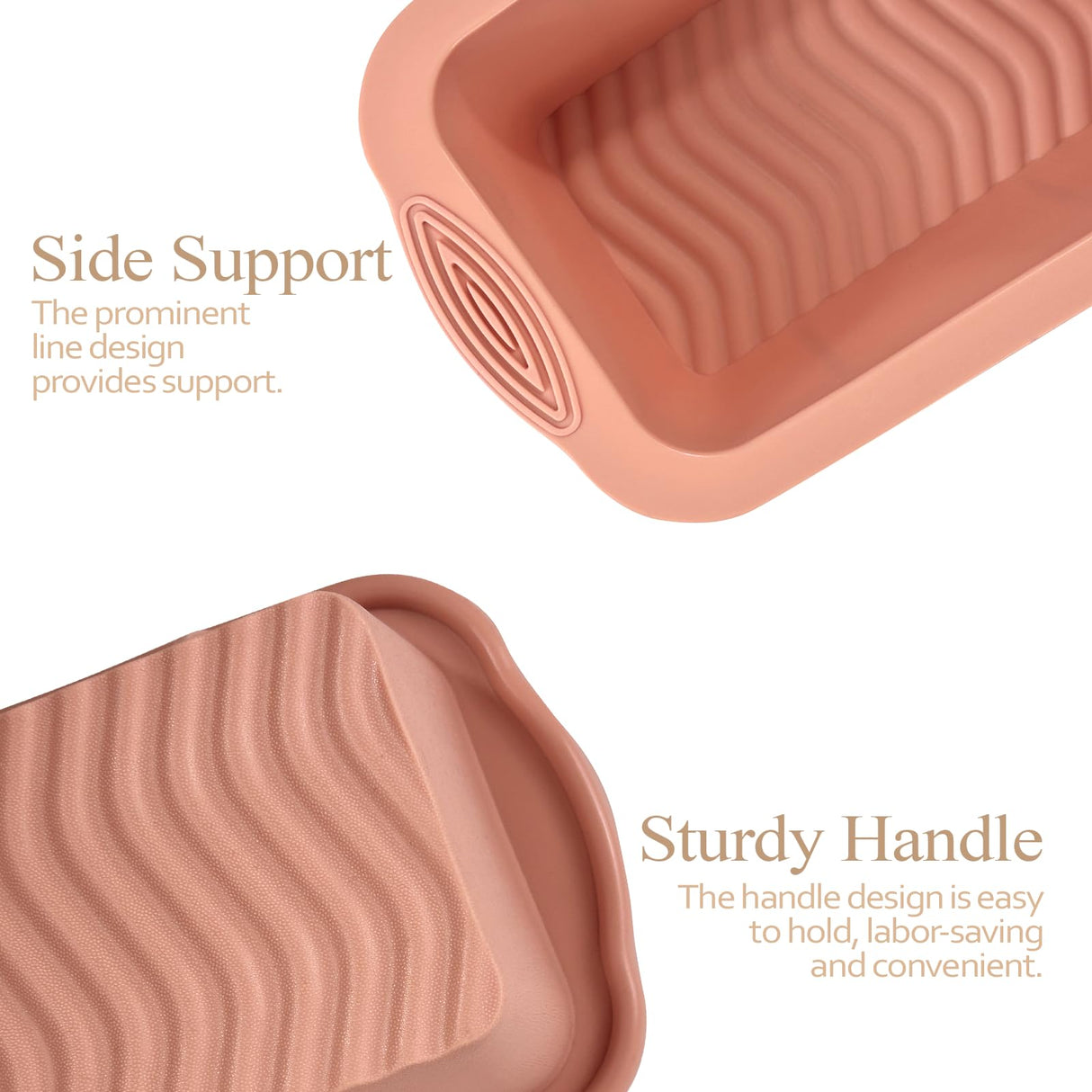Koolstuffs Silicone Bread Loaf Pan, 2 PCS Rectangular Non-Stick Baking Mold Pans for Oven, Bread, Cake, Easy Release Koolstuffs