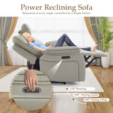 Neptane Power Reclining Loveseat with LED Reading Light/Storage Drawer/Bluetooth Speakers, Power Loveseat Recliner Sofa Wall Hugger Reclining Loveseat with Outlets(Grey, 2 Seat with Console) Neptane