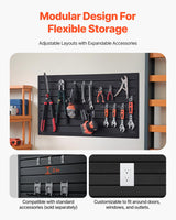 VEVOR Slat Wall Paneling, 2 x 4 ft, PVC Garage Slatwall with Modular Design, Black Slat Wall Easy-to-Install Adjustable Slatwall Panel with Coupling Structure & DIY Cutting, Fits for Storage & Display VEVOR