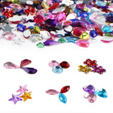 JPSOR 600pcs Gems Jewels for Crafts, Acrylic Flatback Rhinestones for Halloween Pirate Party Decorations, Crafting Embellishments Gemstone (6 Shapes, 6-13mm) JPSOR