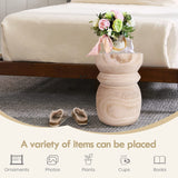 Uziass Wood Tree Stump Side Table Stool, Wooden Stump End Table Round Stump Table Outdoor Stump Table Stump Garden Stool Natural Tree Stump Side Table Uziass