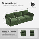 ABCASA 102.6" Modular Sectional Sofa, Oversized 3-Seater Green Couch with Removable Chenille Fabric Cover, Deep Seat & High Backrest for Living Room, Office & Apartment ABCASA