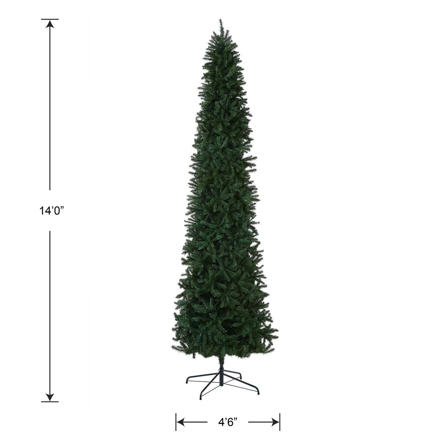 National Tree Company Artificial Slim Christmas Tree, Green, Kingswood Fir, Includes Stand, 14 Feet