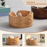 MIATTCLD Wooden Yarn Bowl for Crocheting, Knitting Bowl Yarn Holder Bowl with Holes, Yarn Storage Bowls for DIY Knitting and Crochet, 6.7" x 3.9" MIATTCLD