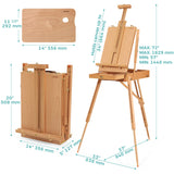 VISWIN French Easel, Hold Canvas up to 34", Beech Wood Adulstable Foldable Studio & Field Sketchbox Easel with Drawer, Palette, Level Instrument & Scale Leg, Portable Tabletop & Floor Painting Easel VISWIN