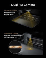 xTool P2S 55W CO2 Laser Cutter, Smart Desktop CO2 Laser Engraver and Cutter Machine, Dual Smart 16MP Cameras, 3D Curved Cylinder Engraving, Create with Wood and Metal Acrylic Glass Fabric Leather xTool