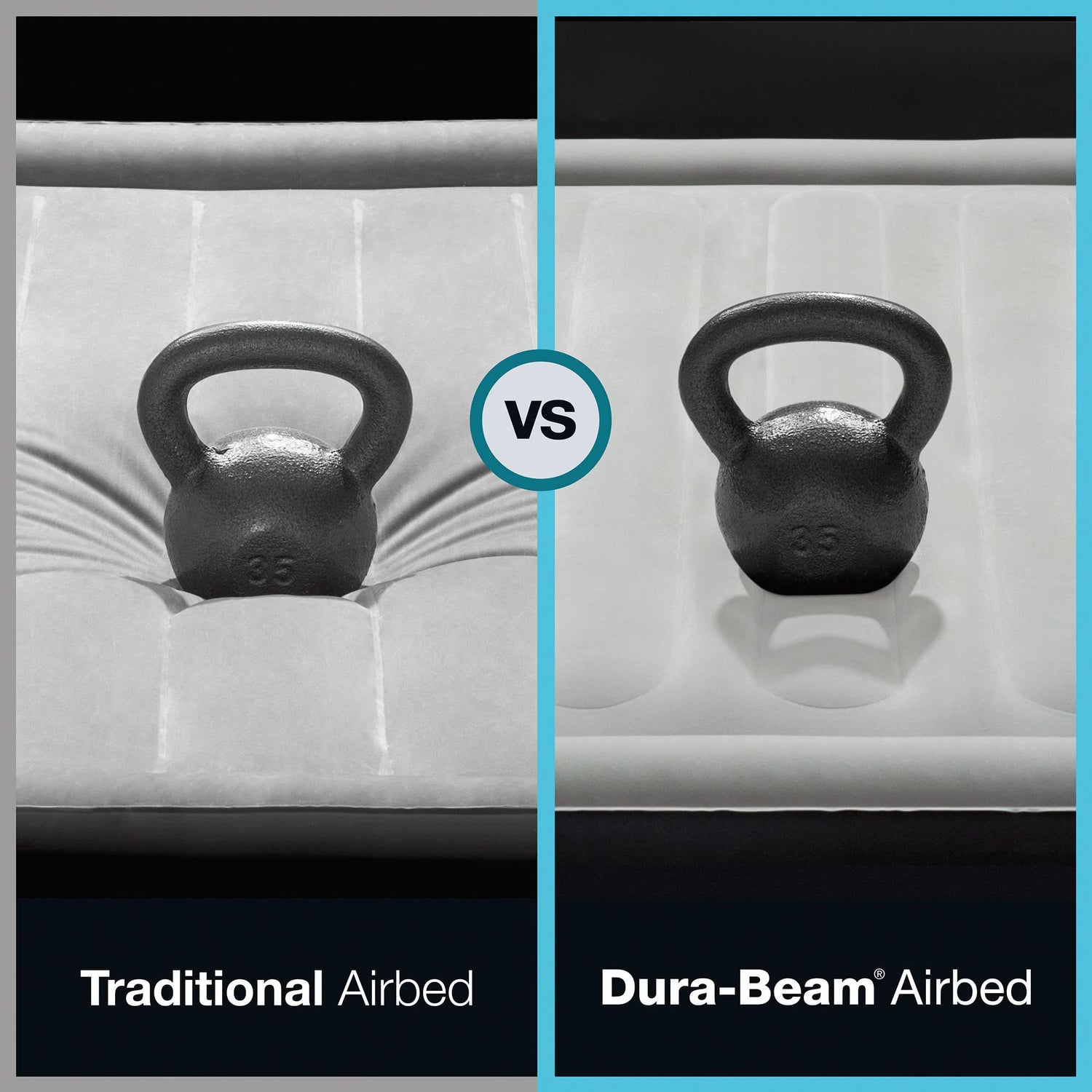 Intex 64757E Dura-Beam Standard Downy Air Mattress: Fiber-Tech - Twin Size - 10in Bed Height - 300lb Weight Capacity - Pump Sold Separately Intex