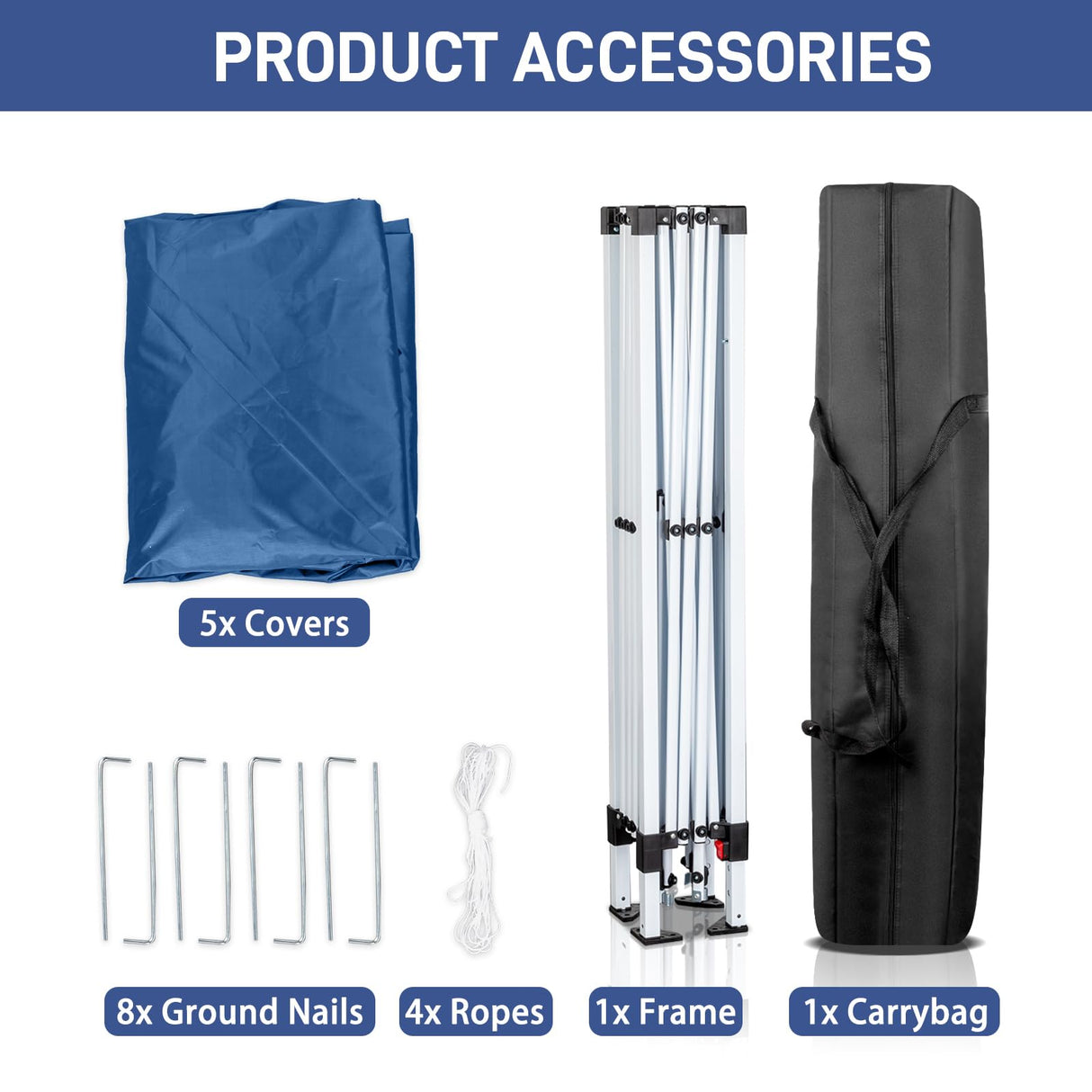 VINGLI 10x10 Pop Up Canopy Tent with Sidewalls, Outdoor Gazebo Canopy Tent, Patio Event Tents Outdoor Commercial Canopy for Parties (Blue) VINGLI