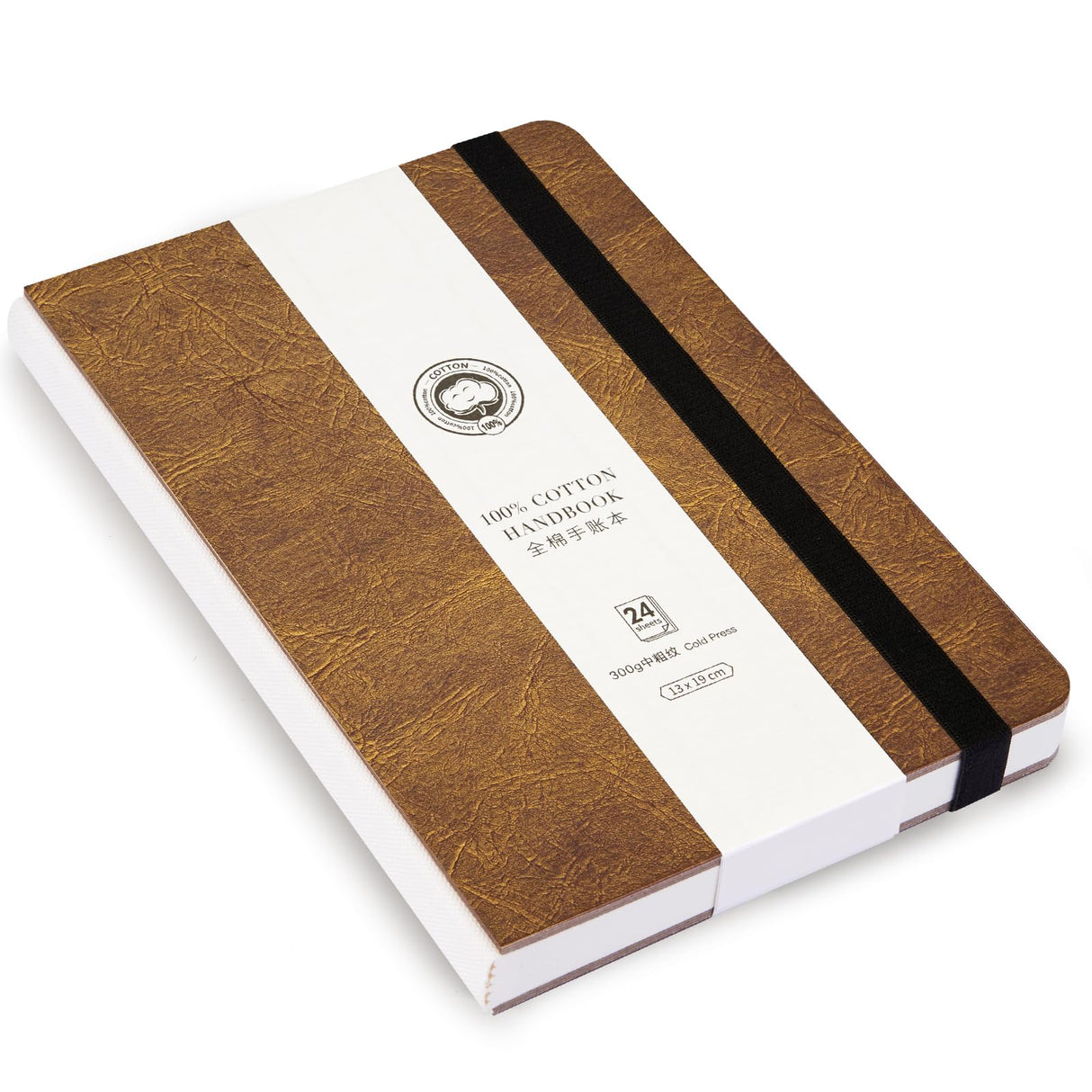 Lightwish Watercolor Journal, 100% Cotton Cold Press Watercolor Paper,140lb/300gsm Acid-Free, 24 Sheets 5.12x7.48” Sketchbook for Adults, Students LIGHTWISH