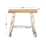 Deco 79 Wood Home Bench Entryway Bench with Brown Wood Top, Bedroom Bench 20" x 13" x 18", Brown Deco 79