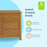 DaVinci Kalani 6-Drawer Baby Dresser for Nursery - Wooden Double Chest of Drawers for Kids, Boys & Girls - Multi-Purpose Storage Dresser for Bedroom, Living Room & Hallway - Easy to Assemble, Chestnut DaVinci