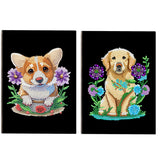 MaiYiYi 2 PCS Dog Notebook Diamond Painting Kit Cute Dog Diary Book Diamond Art Pet Dog Notepad Diamond Painting by Numbers for Study Home Office Art Drawing (20X14 CM) MaiYiYi
