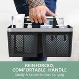 BYUNER Black Shower Caddy Portable: Plastic Bathroom Caddy Organizer with Handle and Holes, Cleaning Caddy, Hard Shower Basket Storage Tote for Toiletry, College Dorm Room Essentials for Men BYUNER