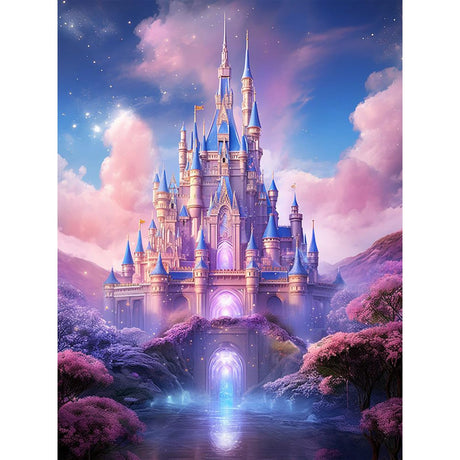 Fountor Diamond Art Kits for Adults Beginners, DIY Castle Diamond Painting Kits Cartoon for Adults, Cartoon Castle Gem Art Kits for Gift Home Wall Decor 12x16 inch Fountor