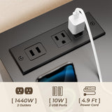 STIKELY 9 Drawer Dresser for Bedroom with Power Outlet and LED Light, Black Dresser Chest of Drawers for Closet, Modern Dressers Organizer Cabinet for Living Room, Entryway, Hallway STIKELY