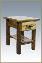 Montana Woodworks Log Nightstand with Drawer - Glacier Country Collection Montana Woodworks