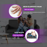 TYBOATLE Linen Fabric Modern Small Loveseat Sofa Couch for Living Room, 51" W Little Upholstered 2-Seater Mini Love Seats w/Iron Legs for Small Space, Apartment, Bedroom, Dorm, Office (Dark Grey) TYBOATLE