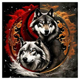 hill froeistung Wolf Diamond Art Painting Kits for Adults,Taichi Wolf Diamond Art for Beginners, 5D DIY Full Drill Round Gem Art Craft Home Wall Decor Gift 12x12 inch hill froeistung