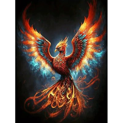 MOMDEDP Phoenix Diamond Art Kits for Adults,DIY 5D Fire Phoenix Diamond Painting Kits for Beginners, Round Full Drill Diamond Dots Paintings,Diamonds Pictures Gem Art Crafts Home Decor 16x12IN