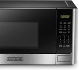 BLACK+DECKER Digital Microwave Oven with Turntable Push-Button Door, Child Safety Lock, Stainless Steel, 0.9 Cu Ft BLACK+DECKER
