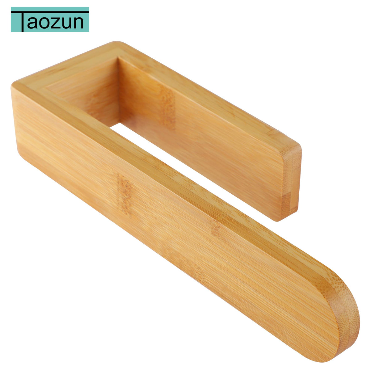 Taozun Towel Holder - Self Adhesive Bamboo Towel Rack, Decorative Natural Wooden Towel Rail for Bathroom, 8 Inch Wall Mounted Towel Bar for Kitchen Taozun