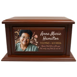 Personalized Solid Wood Human Urns for Ashes 250lbs, Custom Urn Box for Human Ashes, Large Burial and Cremation Urns for Ashes, Cherry Wood Color (Design 6) Basic Fundamentals