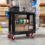 HANDSAMMU 6 inch Industrial Casters-Polyurethane on Polyolefin Swivel Casters, Set of 4 Heavy Duty Casters with 4000 lb Capacity, Caster Wheels for Workbench, Industrial Equipment (2Rigid&2Swivel) Handsammu