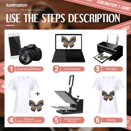 5 Pieces Women Sublimation Blank T-Shirt Basic White Polyester Shirts Sublimation Short Sleeve T-Shirt for Women (Medium) JenPen