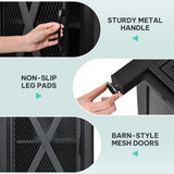 YITAHOME Farmhouse TV Stand for 50/55/60 Inch with Power Outlet, Wooden TV Media Console with Storage Cabinet for 860lbs, Rustic Entertainment Center Table TV Cabinet for Living Room, Black YITAHOME