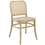Modway Winona Elm Wood Cane Rattan Seat, Dining Side Chair, Gray Modway