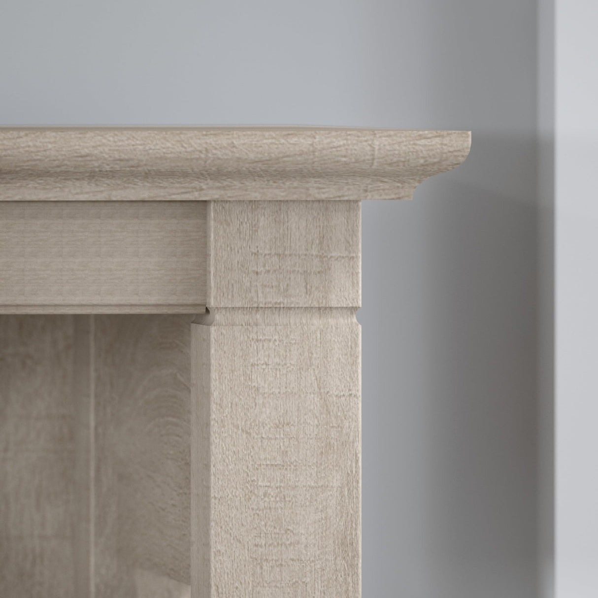 Bush Business Furniture Key West 5-Shelf Bookcase with X Pattern Accents in Washed Gray Bush Business Furniture