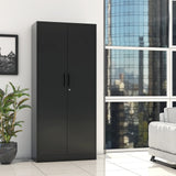 STANI Metal Storage Cabinet, 72" Locking Metal Storage Cabinet with Shelves and Hanging Rod, Metal Cabinet with 2 Doors and Lock for Home, Garage, Office (Black) STANI