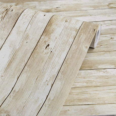 Abyssaly Contact Paper Wood Peel and Stick Wallpaper 17.71" X 118" Self-Adhesive Removable Wallpaper Decorative Wall Covering Vintage Wood Panel Interior Film Abyssaly