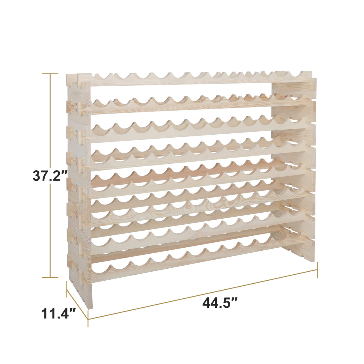 Smartxchoices 96 Bottle Modular Wine Rack Freestanding Floor Wine Holder, Stackable Wine Storage Rack Display Shelves, Solid Wood - Wobble-Free (96 Bottles) Smartxchoices