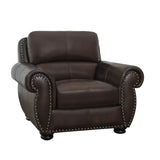 Abbyson Living Austin Leather Armchair - Traditional Design, Nailhead Trim, Brown Abbyson Living