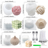 EuTengHao Silicone Candle Molds Set for Candle Making with Candle Wicks, 3D Silicone Mold for Soy Wax, Soap, Cake, Dessert DIY Scented Candle Craft Making EuTengHao