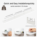 Floating Picture Ledge Shelves for Wall Set of 2, 72 Inches Picture Ledge Shelf with Long Large Nursery Book Shelf for Toys Storage Kids Bookshelf Wall Mounted Living Room Bedroom Decor Frames, White Fun Memories