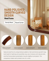 Arched Mirror 24 x 36 Inch,Brown Wood Rustic Bathroom Tempered Wall Mirror with Wood Frame,Round Corner Arch Farmhouse Wooden Vanity Mirror for Living Room,Entryway or Bedroom（Walnut Brown） CULER
