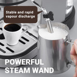 AMZCHEF Espresso Machine with 20 Bar, Professional Espresso Maker with Milk Cream/Steam Stick, Compact Stainless Steel Coffee Machines, 34oz Household Detachable Water tank, Gift for Dad or Mom AMZCHEF