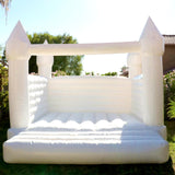 WARSUN Inflatable White Bounce House 13x12x10FT with Blower All PVC Bouncy House Castle with Large Jumping Area & D-Rings Decorate, Bounce House Castle for Wedding Birthday Party Photography Business WARSUN