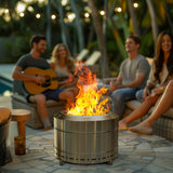 SURESTOVE Large Smokeless Fire Pit 26" with Stand Wood Burning Stainless Steel Outside Firepits for Outdoor Backyard Patio Garden Picnic Camping Bonfire SURESTOVE