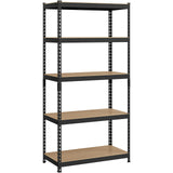 Topeakmart 5-Tier Utility Shelves, Metal Storage Shelves Garage Shelving Unit Adjustable Garage Storage Shelves Storage Racks Heavy Duty Shed Shelving- Black, 35.5 x 17.5 x 72 Inch Topeakmart