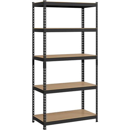 Topeakmart 5-Tier Utility Shelves, Metal Storage Shelves Garage Shelving Unit Adjustable Garage Storage Shelves Storage Racks Heavy Duty Shed Shelving- Black, 35.5 x 17.5 x 72 Inch