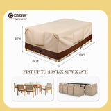 COSFLY Waterproof Patio Furniture Set Covers Durable, Outdoor Table and Chair Covers Rectangular Large - Fits up to 108L x 82W x 28H inches COSFLY