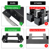 Foozet Firewood Rack Outdoor with Wood Screws Log Rack Heavy Duty Steel Adjustable to Any Length Station Firewood Bracket Kit Black Medium Foozet