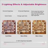 Vanity Table with Lighted Mirror, Modern Makeup Vanity Table with 10 Lights Makeup Desk 4 drawer Storage Dressing Table for Bedroom (Brown) Panana