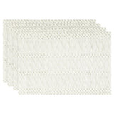 Artoid Mode Beige Farmhouse Woven Rustic Hollow Placemats Set of 4,12x18 Inch Seasonal Holiday Table Mats Party Kitchen Dining Decoration Artoid Mode