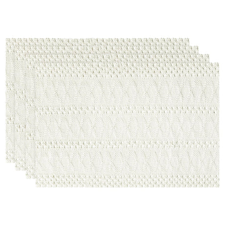 Artoid Mode Beige Farmhouse Woven Rustic Hollow Placemats Set of 4,12x18 Inch Seasonal Holiday Table Mats Party Kitchen Dining Decoration Artoid Mode