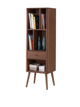 Baxton Studio FP-6785-Walnut Bookcase, 15.21LX18.41WX60.26H, Walnut Brown Baxton Studio