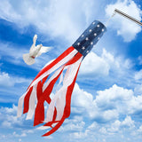 4th of July Decorations,40 Inch American Windsock Heavy Duty,Patriotic Fourth of July Outdoor Decor, American Flag USA Windsock With Embroidered Stars,Red White and Blue Decor for Memorial Day,Outside HOOSUN